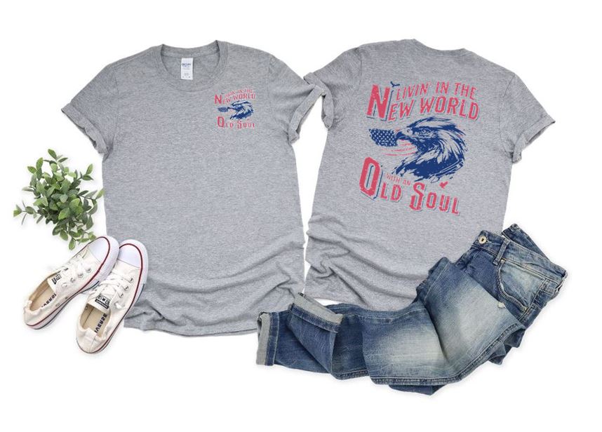 Livin' In  The New World with an Old Soul T-Shirt  *Free Shipping*
