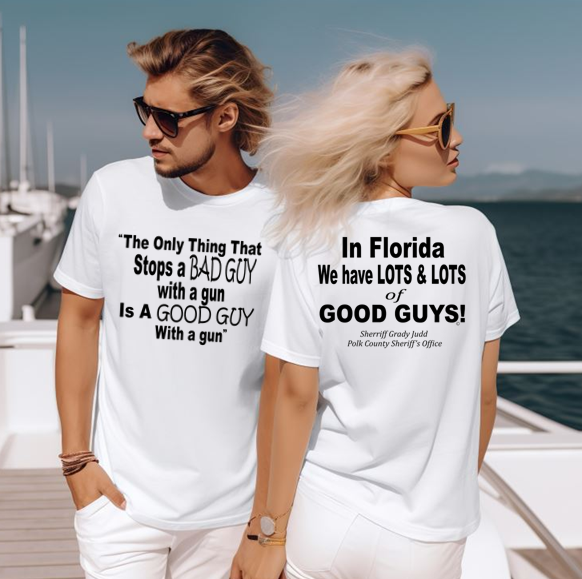 Sheriff Grady Judd; The Only Thing That Stops A Bad Guy T-shirt  *Free Shipping**