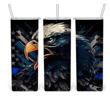 Thin Blue Line & American Bald Eagle 20oz Skinny Tumbler *free shipping**