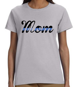 Police Mom with Blue Line T-shirt