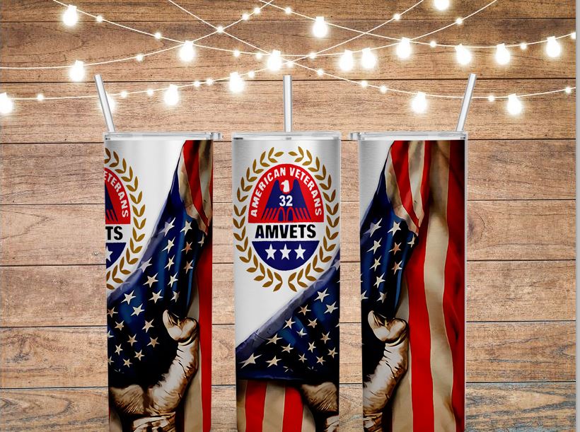 Amvets Post 32 Skinny 20 ounce Tumbler  **Free Shipping**