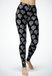Blue Line Punisher Leggings or Capri's
