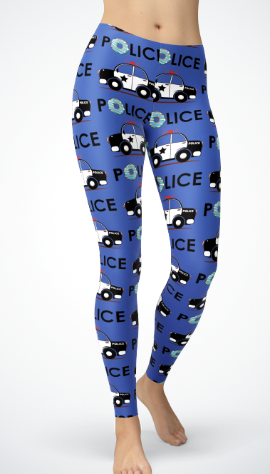 Police Cars & Donut Leggings or Capri's